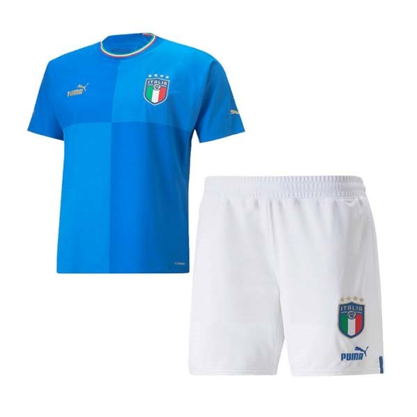Camiseta Italia 1ª Kit Niño 2022 Azul